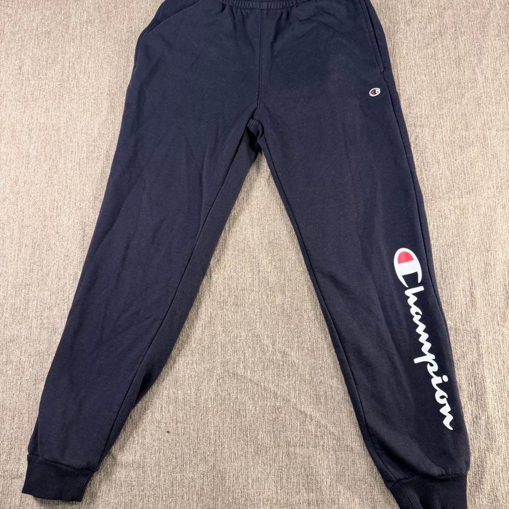 Champion Youth Large Black Script Logo Fleece Jogger Sweatpants L 14/16